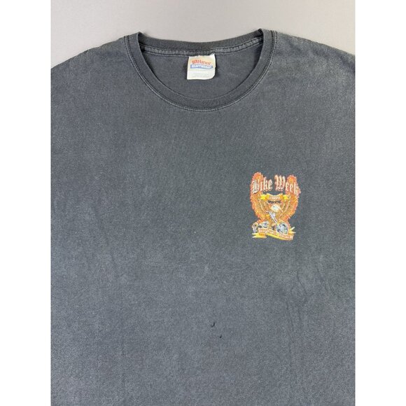 Rare Vintage Y2K Bike Week 2009 Daytona Beach Eagle Thrashed Faded Black XL Tee - Picture 5 of 11